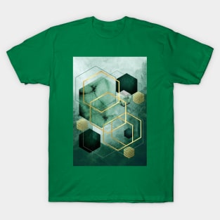 Abstract Green Geometric T-Shirt